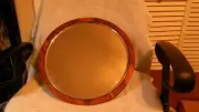 Nambe Round Wood & Glass Serving Platter New No Box
