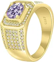 [LOEXZAH] 1CT Moissanite Rings for Men Diamond Wedding Bands 18K 925 Sterling Silver Moissanite Ring Moissanite Engagement Rings Mens Diamond Rings Gold Diamond Promise Ring for Him