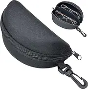 メイガン(Meigan) M-world Large Sunglass Case Store 2 Pairs of Glasses Semi Hard Shell for Men and Women with Clip Holder Zipper Case