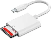 (MFI Certified) Lightning to SD Card Camera Reader, SD Card Reader Compatible for iPhone 14/13/12//11//X/8/iPad Plug and Play Memory Card, Support iOS/IpadOS