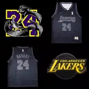 NBA LA LAKERS #24 KOBE BRYANT BLACK & GREY Jersey QLD Seller SIZE 5XL