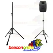 2x Speaker Stand Tripod Base Metal Joint 2m 80kg Pair Heavy Duty Steel PA DJ