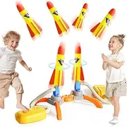 Rocket Launcher for Kids Air Rocket Toy - 2 Pack Stunt Plane Launcher Toy 6 Foam Tipped Rockets Toy Foam Blaster Set Outdoor Toys for Kids Team Game Boys Girls Gifts