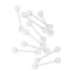 10Pieces Clear Acrylic Body Piercing Jewelry Tongue Lip
