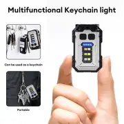 Mini Magnetic COB LED Keychain Light Flashlight USB Rechargeable Torch Work Lamp
