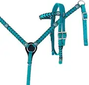 Showman Nylon Headstall & Breast Collar Set w/Crystal Rhinestone Conchos