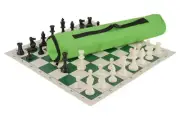 Quiver Chess Set Combination - Single Weighted - Neon Green Bag / Green Board