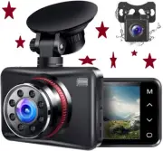 Front & Rear Dual Dash Camera FHD 1080P,Touch Button,170° Wide Angle