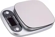 Mikinona 1Pc Portable Digital Kitchen Scale Stainless Steel Food Measuring Scale for Baking Coffee Compact Electronic Weighing Platform for Home Store Silver No Battery