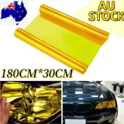 Vinyl Yellow/Amber Glossy Headlight Tint Fog Lights Tail light Stretchable Film