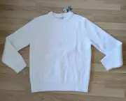 Nudie Jeans Knitted Pullover Strick August Rib Wool Sweater offwhite M