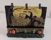 Custom Lemax Spooky Town Lighted Billboard Scarecrow In Cornfields