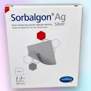 *NEW* Hartmann Sorbalgon AG Silver Calcium Alginate Dressing 2" x 2" * BOX OF 10