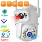 6MP 4K WiFi IP Camera Outdoor Dual Lens CCTV Home Wireless Security PTZ IR Cam