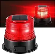 Solar LED Strobe Light Wireless Waterproof Flashing Red Beacon Lights with Magnet Portable,Rotating Warning Lights for Vehicles Tow Trucks School Bus