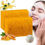 Nebuwell - Nebuwell Soap, Nebuwell Turmeric Hand Made Soap, Nebuwell Turmeric and Citric Acid Soap, Turmeric Soap Bar Kojic Acid for Face and Body (2pcs)
