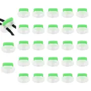 25 Pcs Plastic Spring Cord Lock, Double Hole Stopper, Transparent + Green