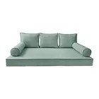 COVER ONLY-Style 3 Outdoor Daybed Mattress Cushion Contrast Pipe Trim Crib-AD002