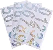 HOMSFOU 3 Sheets Reflective Number Decals For Mailbox - Waterproof Heat Resistant Pvc 0-9 Stickers For Outdoor Address And Traffic Signs Use