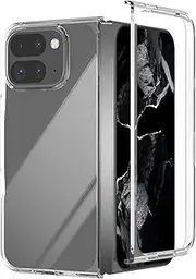[T Tersely] Clear Case Cover for Google Pixel 9 Pro Fold (2024), Slim Fit PC Hard Back, Ultra Clear, Shockproof Crystal Protection, [Anti-Yellowing]
