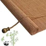Bamboo Roller Blinds, Retro Roman Blinds Windows, Natural Wood Shades Blinds, Anti-UV Dustproof Decorative Curtain,for Indoor/Outdoor/Garden(100cmx120cm/39.4inx47.2in)