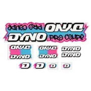 DYNO -1988 PRO COMPE - Pink Blue on clear decal set - old school bmx