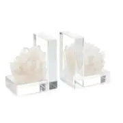 John-Richard Genuine Quartz Crystal Bookends – Set of Two, Natural Stone Décor