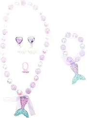 HOMFAMINI 1 Set Children's Necklace Jewelry Unicorn Pendant Necklace Jewelry for Mermaid Necklace Mermaid Tail Necklace Colorful Jewelry Earings Earring Necklaces Purple Plastic