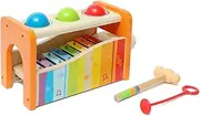 6pc Hape Pound/Tap Bench Musical Keyboard/Xylophone Kids/Baby Wooden Toy 12m+