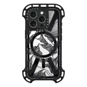iPhone 16 Pro Ultra Bounce Case MagSafe Compatible AIM HIGH 1, MOUNTAINS B&W MINIMALIST NATURE ILLUSTRATION