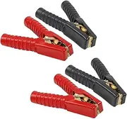 4 Pack 100A Jump Lead Clamps Heavy Duty Pure Copper Crocodile Clamps Alligator Clips Car Booster Cable Clips Battery Clamps for Car Auto (2 Pcs Red + 2 Pcs Black)