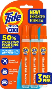Tide To Go + OXI- 3 Pack - Instant Stain Remover Liquid Pen - 3 Count - Laundry washing