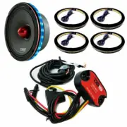 4x Universal RGB Speaker Light Rings 10" LED Bluetooth Remote Control DS18