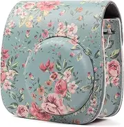 BLBMTCBCAG Camera Bag Flower PU Leather Instant Camera Accessories Shoulder Bag Protective Case Protective Case Bag Gift Fit for Fujifilm Fit for Mini 9 8 Camera Protection(Z)