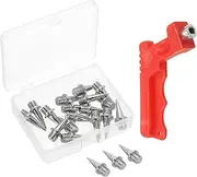[uxcell] 1/2Inch Shoe Spikes, 16 Pack Steel Long Spikes Track and Field Running Spikes Replacement Spikes Nails with Spike Wrench for Jumping Sprint Sports Short Running Track, Silver