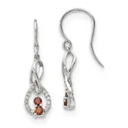14k White Gold Red/White Real Diamond Earrings
