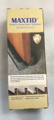 Maxtid Brown Double Door Draft Stopper Fits 32”-38” Door Or Window BLACK