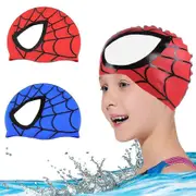 Kids Spiderman Superhero Silicone Swim Cap Children Boy Girls Waterproof Swimming Hat Red