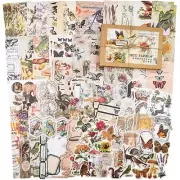 200 Pieces Vintage Ephemera Pack Decoupage Paper Junk Journal Kit Scrap...