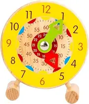 Abaodam 1Pc Wooden Learning Clock Educational Teaching Clock for Recognition Safe Wood Cognitive for Early Learning