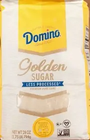 Domino Premium Pure Cane GOLDEN Sugar 28 oz / 1.75 Lb Bag