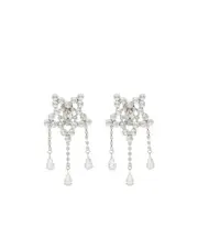 Triple tassel star earrings One size White
