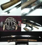battle ready flamy hamon japanese samuri katana sword wave tsuba sharpened blade