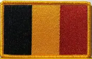 BELGIUM Flag Patch W/ VELCRO® Brand Fastener Military Gold Emblem #9