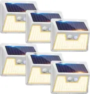 Solar Lights Outdoor Motion Sensor Waterproof, 6Pack 140LED White Solar Powered