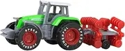 Tractor Toy for Kids, Construction Vehicle Plaything, Friction Powered Push and Go for Ages 3+, Green