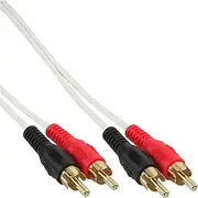 InLine 89933W RCA Cable 2X RCA Male/Male White/Gold 2 m