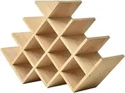KIRIGEN Wooden 13-Bottle Wine Rack - Nature Wood 4-Tier Wine Display Rack/Free Standing and Countertop Storage Shelf - Bottle Holder/Cabinet Glass XHJJ4-NA