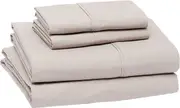 Queen Size Microfiber Bed Sheet Set Lightweight Super Soft Easy Care, 36 cm Deep Pockets Taupe