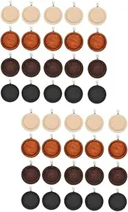 [TEHAUX] 2sets Elegant Jewelry Making Supplies Set Diy Wooden Base and Stainless Steel Dangler for Earring Necklace Party Accessory 20pcs*2